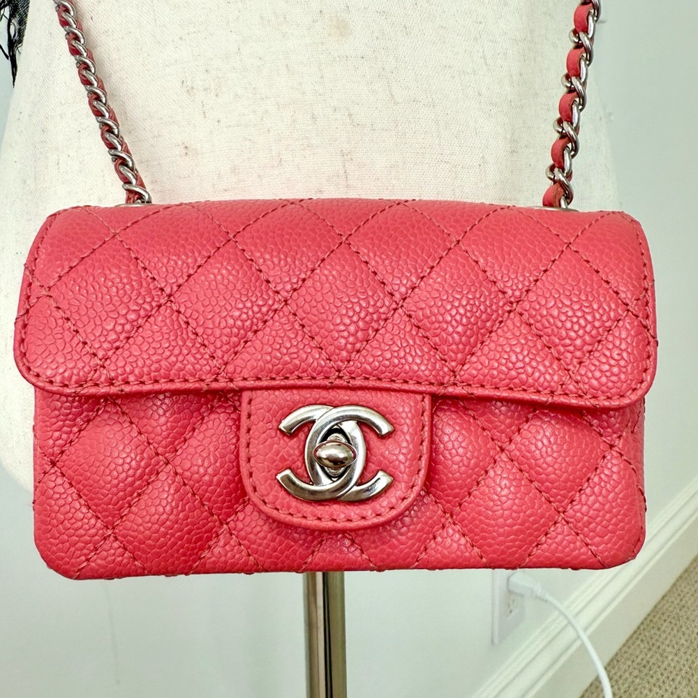 Chanel Coral Quilted Mini Bag